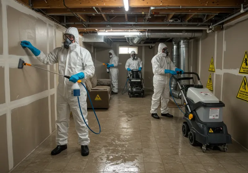 Basement Moisture Removal and Structural Drying process in Heeia, HI
